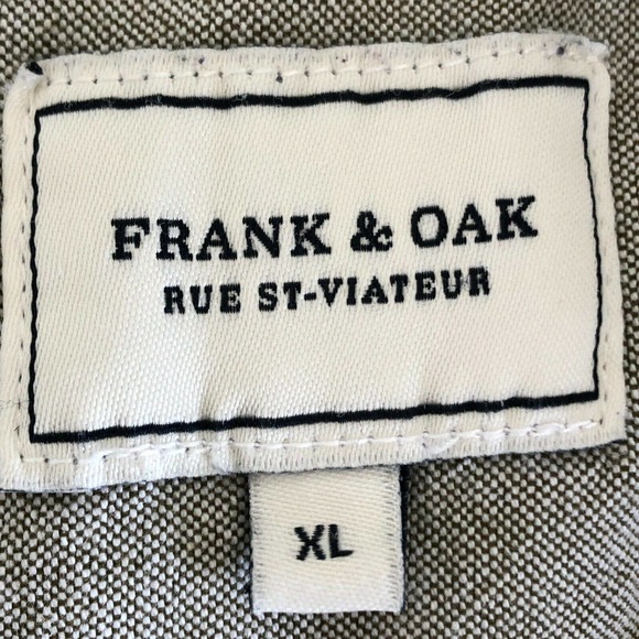 Frank & Oak Shirt Mens XLarge The Jasper Gray Button Up Long Sleeve Pockets - Picture 11 of 11